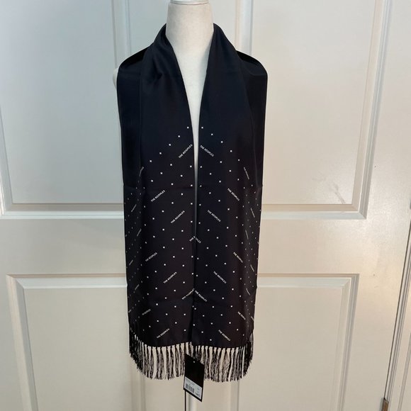 Black Silk Scarf with Graphic Print from The Kooples